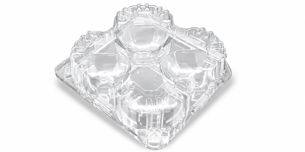 16 Oz Small 4 Pack Clear Top Seal Tray, 7560/Box - B467B-600
